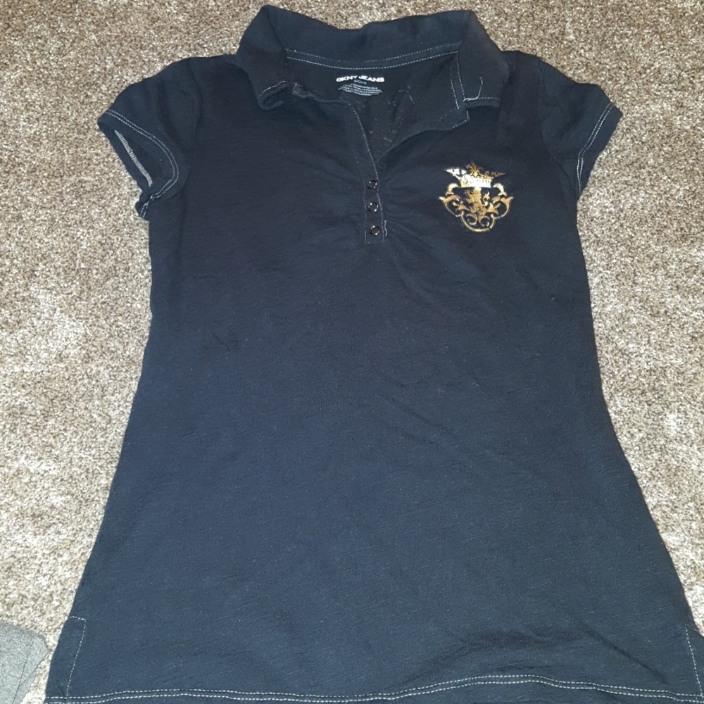DKNY short sleeve collared top